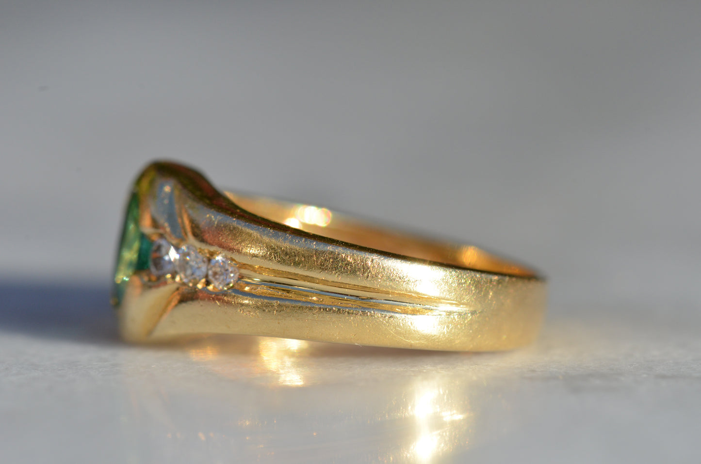 Heavy Glam French Emerald Ring