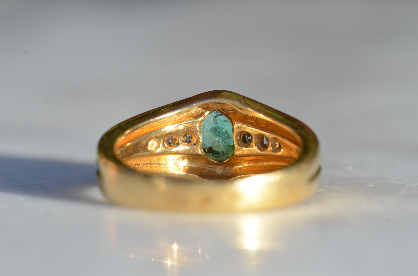 Heavy Glam French Emerald Ring