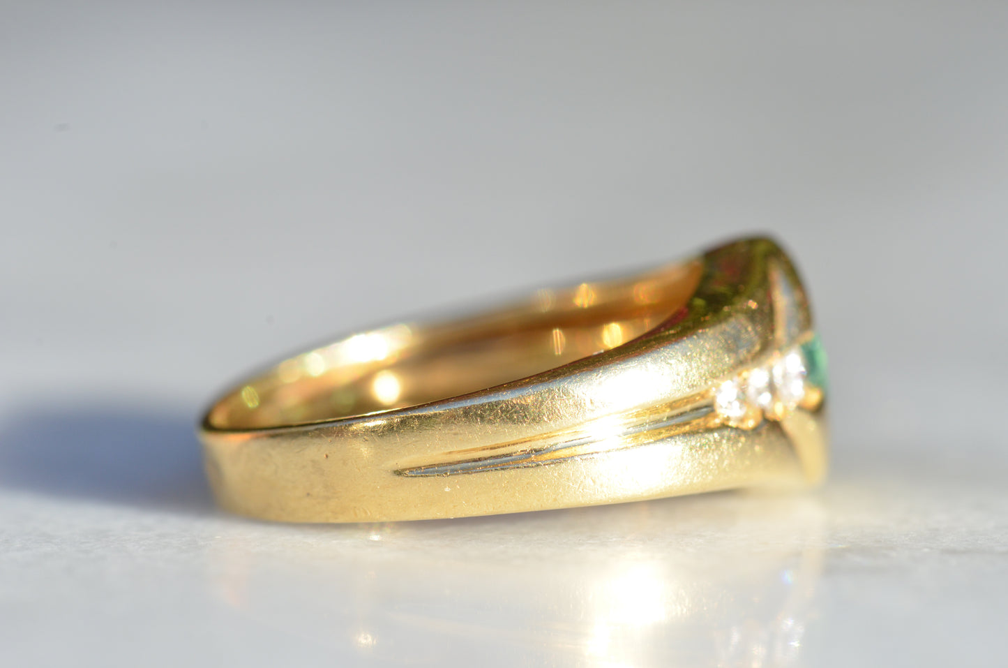 Heavy Glam French Emerald Ring