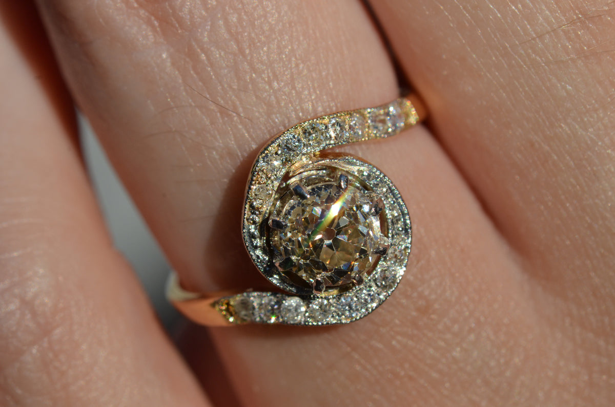 Dynamic Antique French Tourbillon Ring