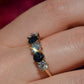 Dazzling Sapphire and Diamond Five Stone Band