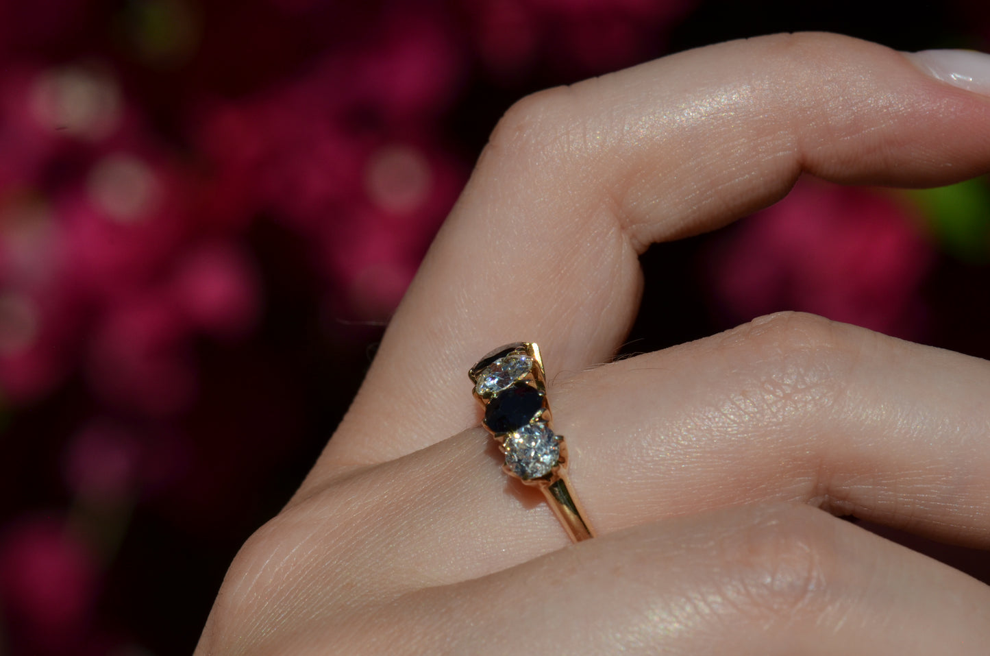 Dazzling Sapphire and Diamond Five Stone Band