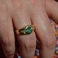 Heavy Glam French Emerald Ring