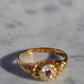 Scintillating Antique Ruby Halo Belcher Ring