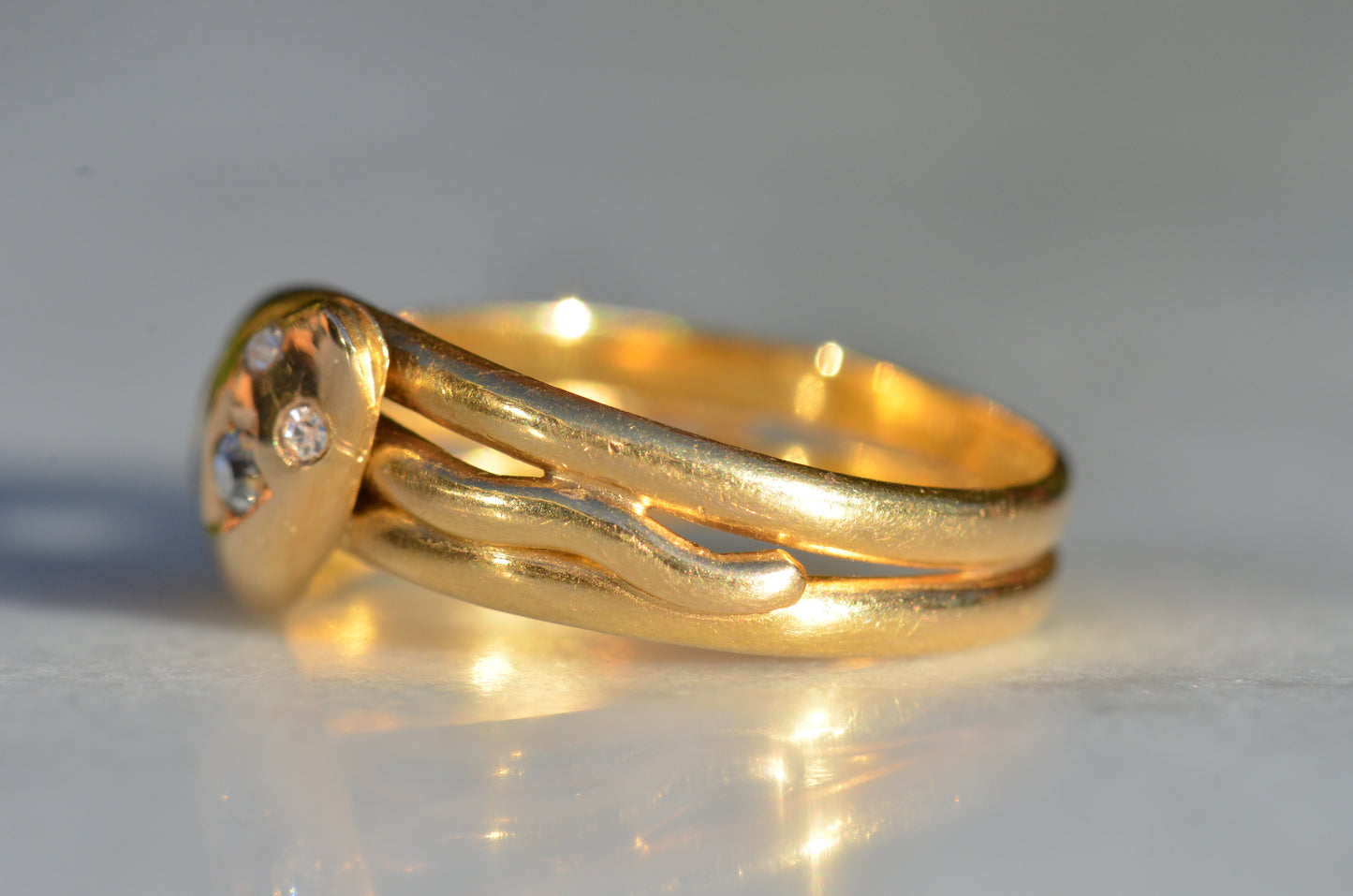 Romantic Victorian Twin Snakes Ring
