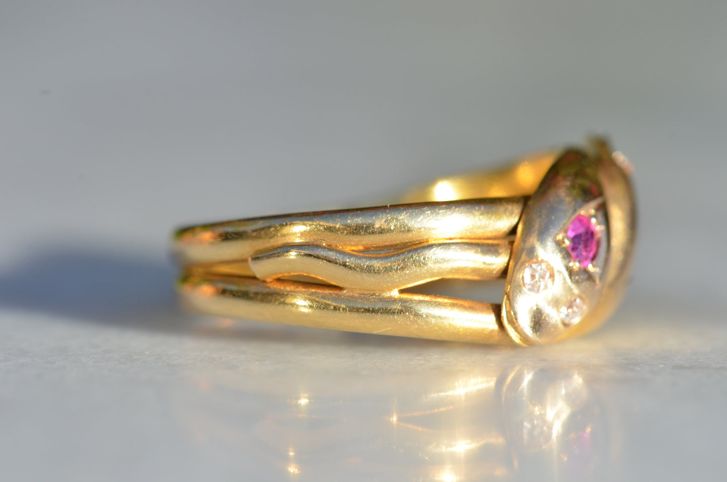 Romantic Victorian Twin Snakes Ring