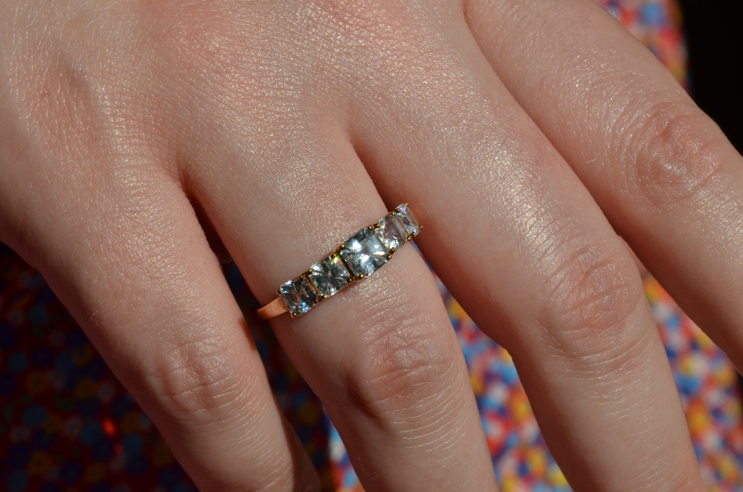 Chic Estate Zircon Five Stone Band