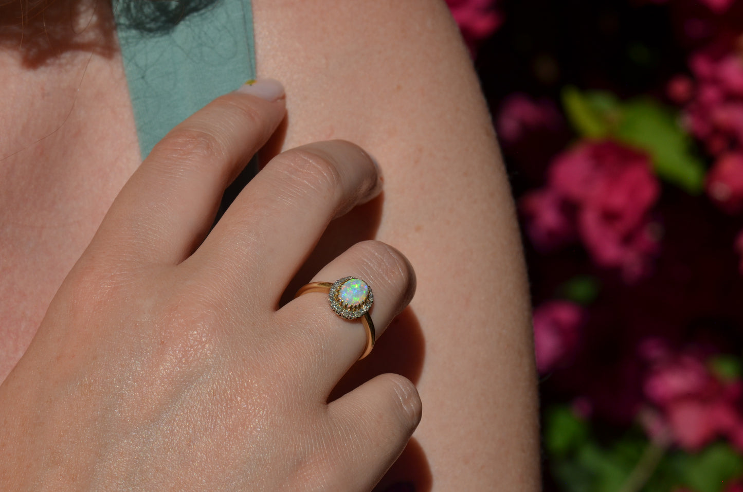 Dazzling Antique French Opal Halo