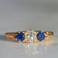 Dazzling Antique Sapphire and Diamond Trilogy Ring