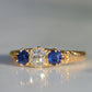 Dazzling Antique Sapphire and Diamond Trilogy Ring