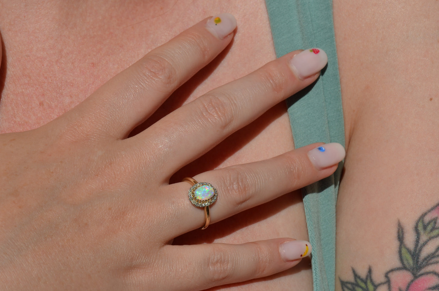 Dazzling Antique French Opal Halo
