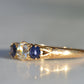 Dazzling Antique Sapphire and Diamond Trilogy Ring