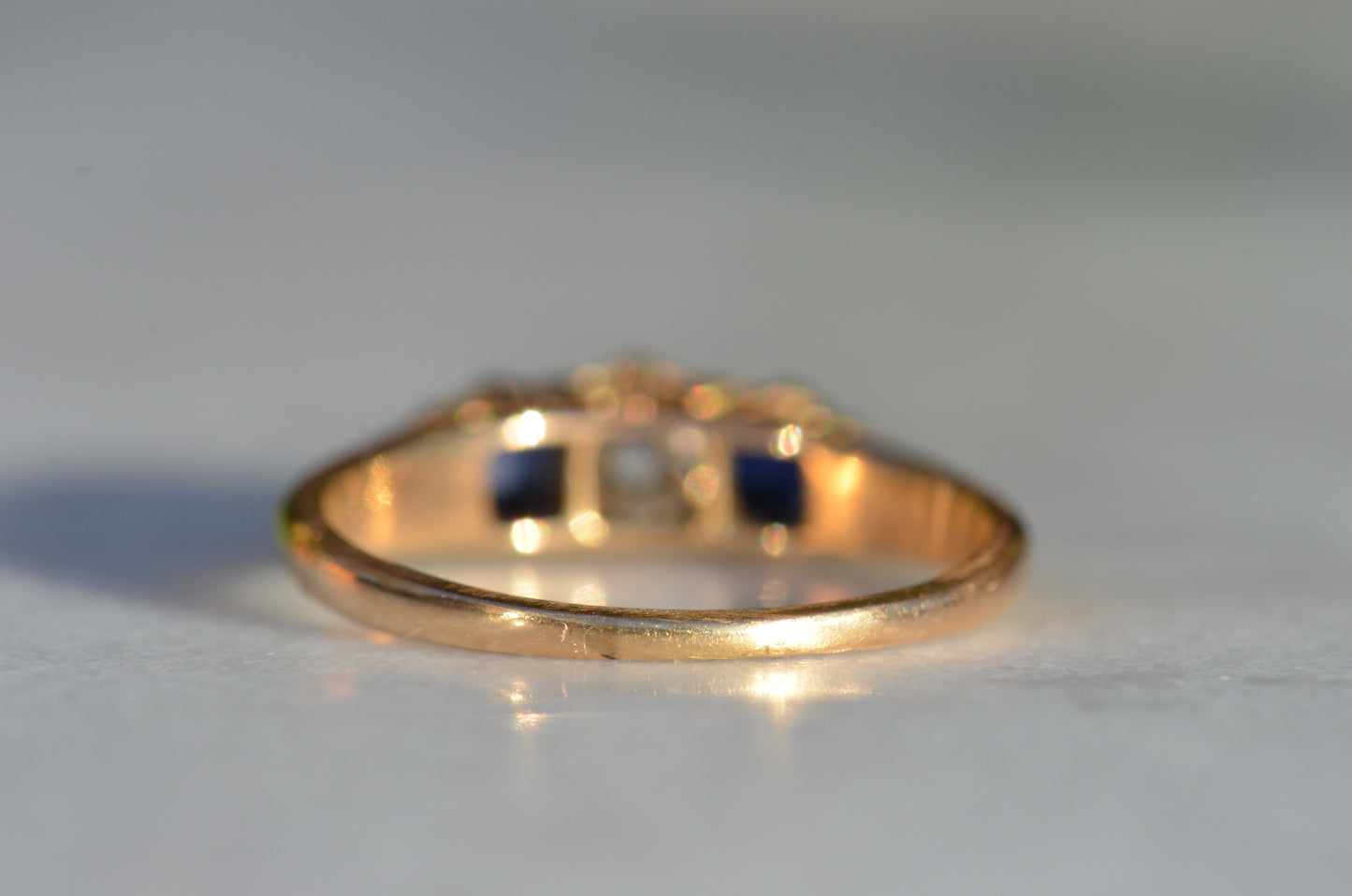 Dazzling Antique Sapphire and Diamond Trilogy Ring
