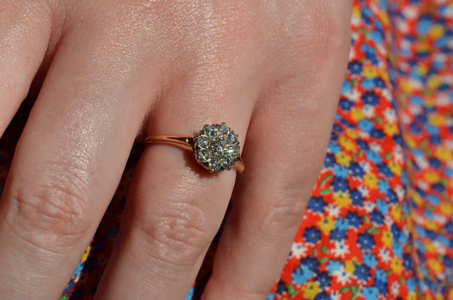 Scintillating Vintage Old Euro Cluster Ring
