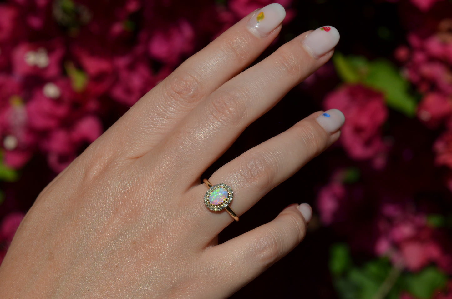 Dazzling Antique French Opal Halo