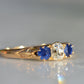 Dazzling Antique Sapphire and Diamond Trilogy Ring