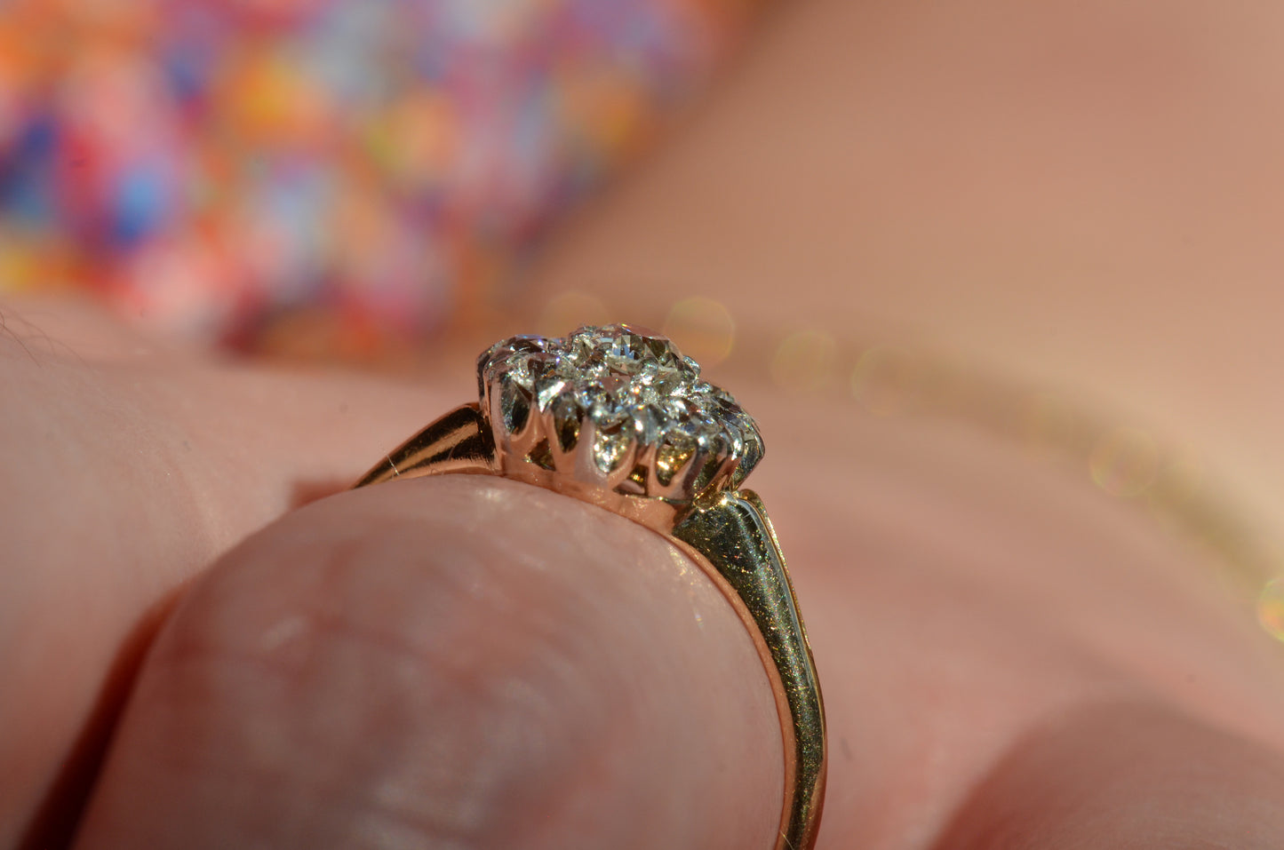 Scintillating Vintage Old Euro Cluster Ring