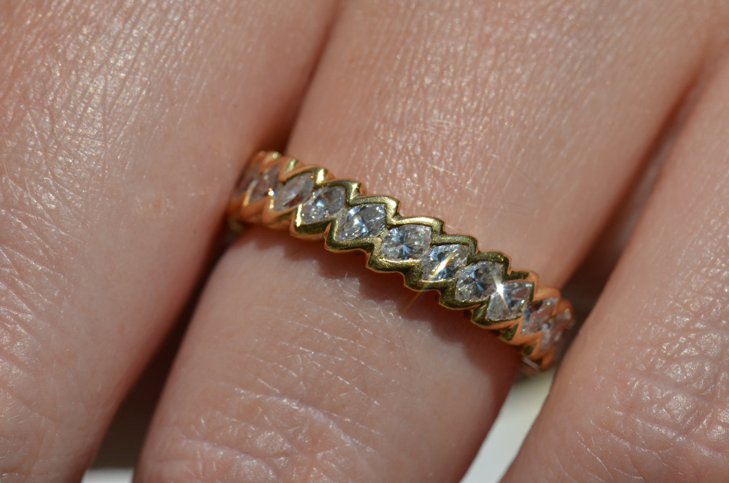 Sensational Diagonal Marquise Eternity Band