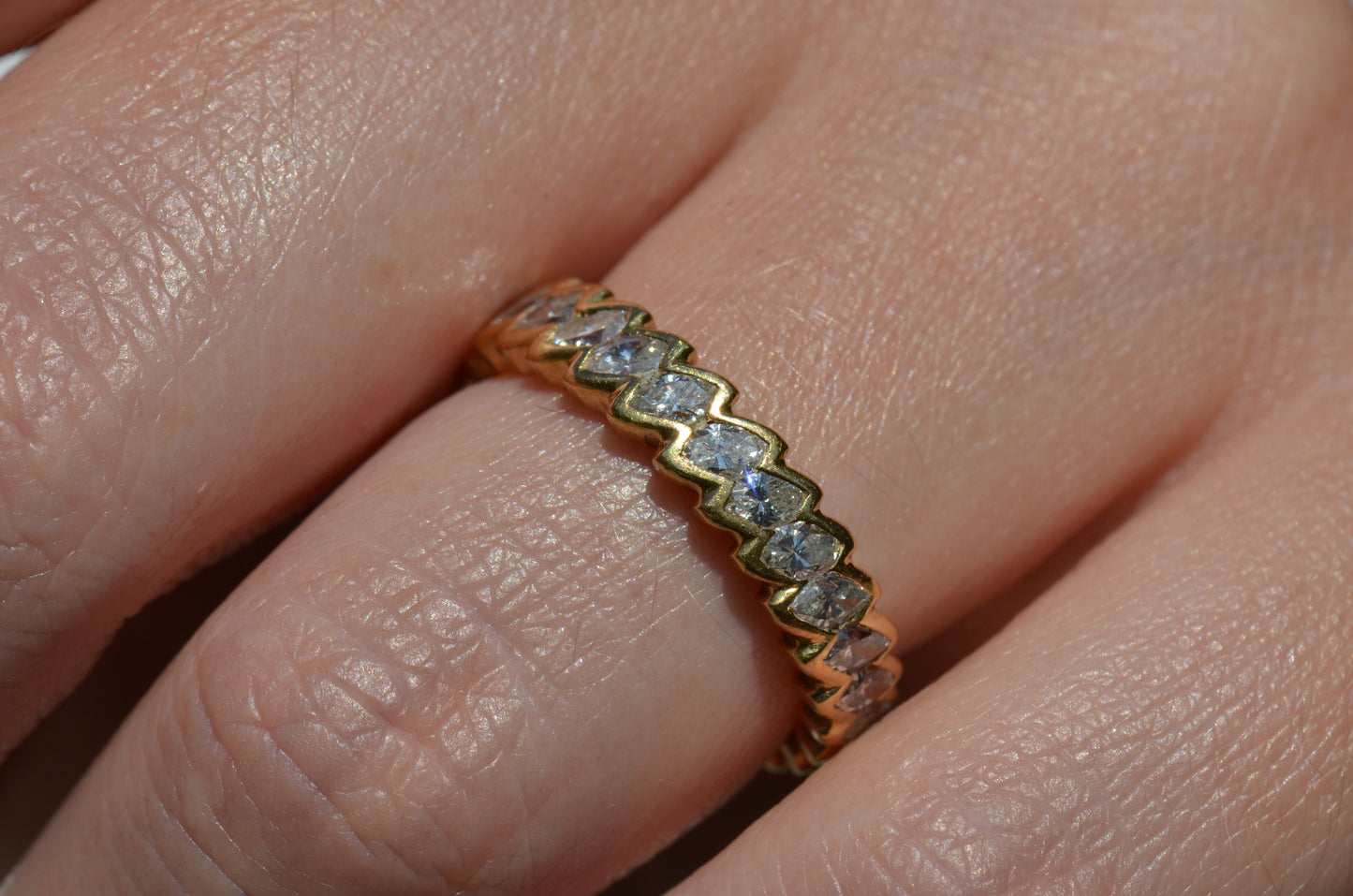 Sensational Diagonal Marquise Eternity Band