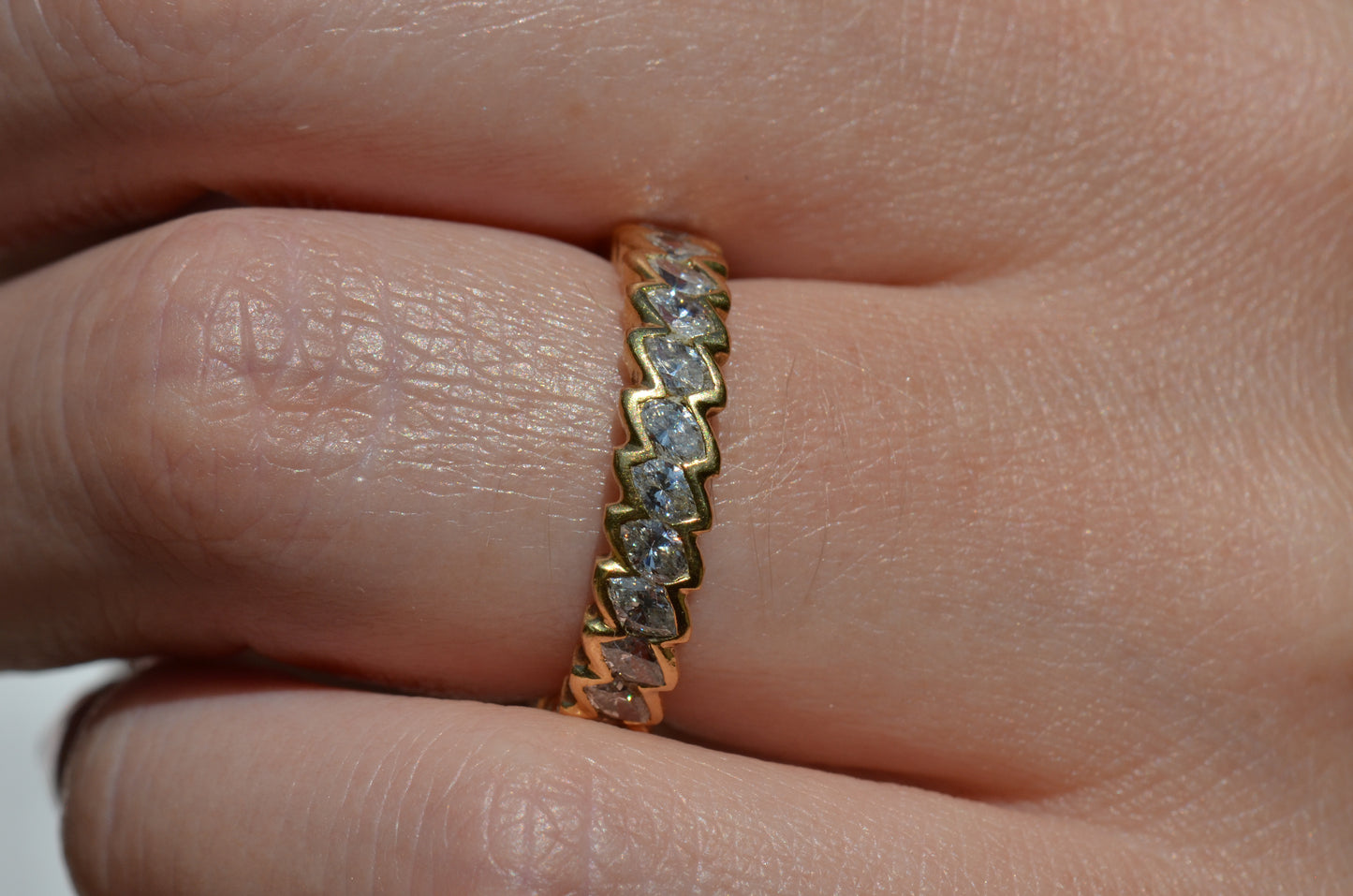 Sensational Diagonal Marquise Eternity Band