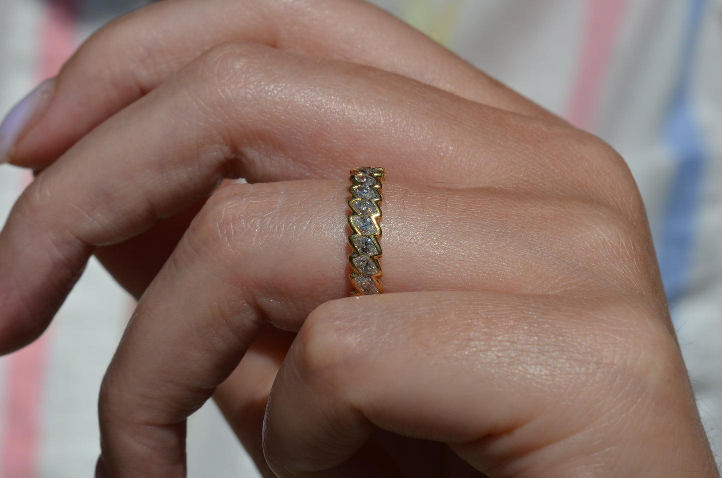 Sensational Diagonal Marquise Eternity Band