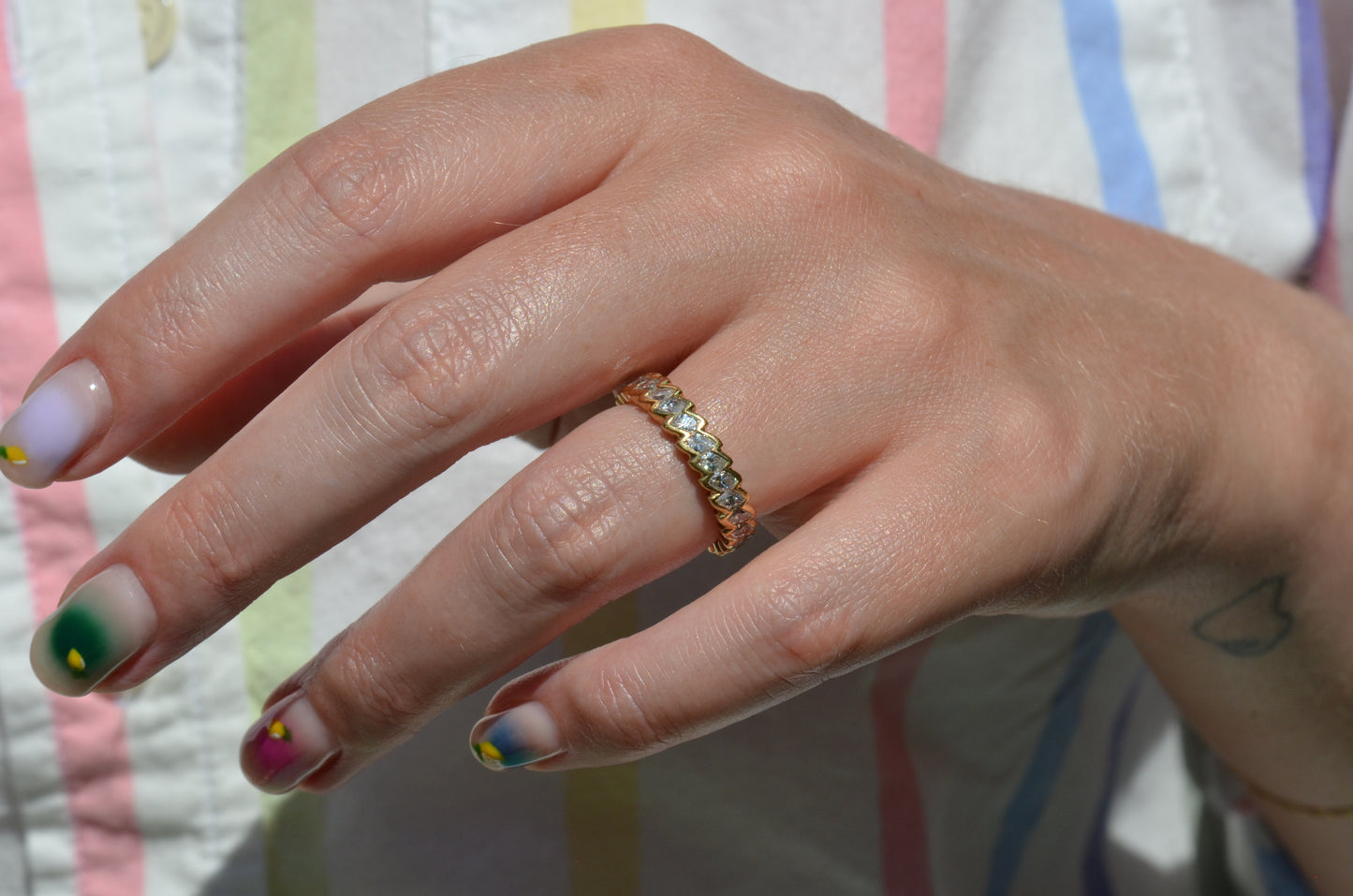 Sensational Diagonal Marquise Eternity Band