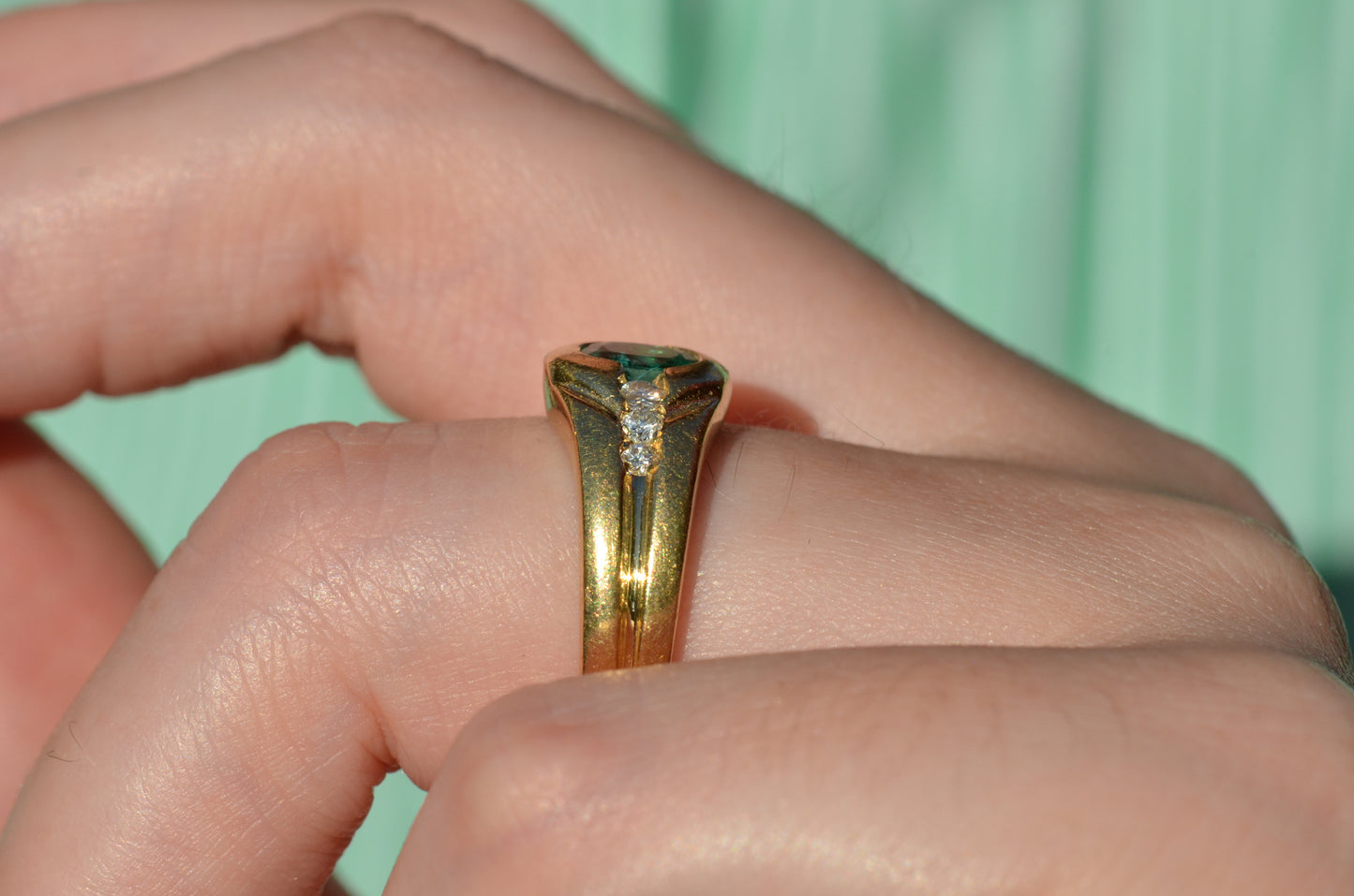 Heavy Glam French Emerald Ring