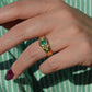 Heavy Glam French Emerald Ring