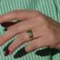 Heavy Glam French Emerald Ring
