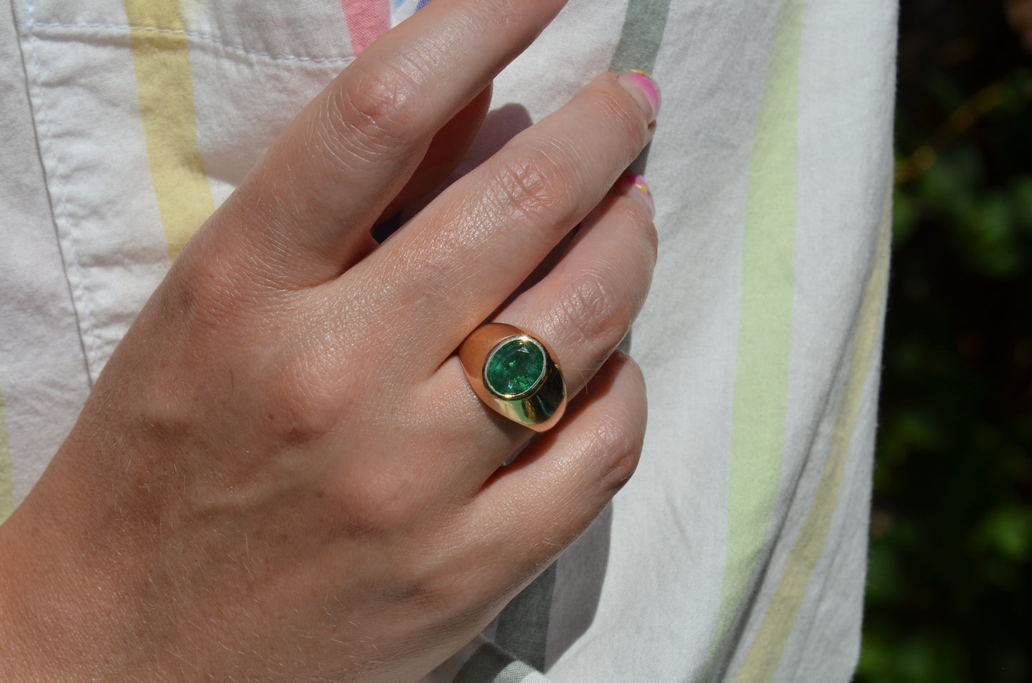 Bold Emerald Solitaire Ring