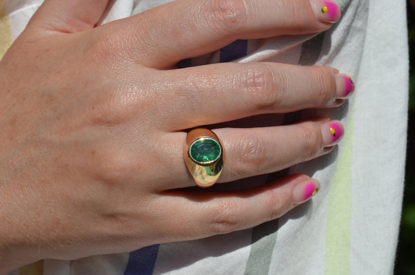 Bold Emerald Solitaire Ring