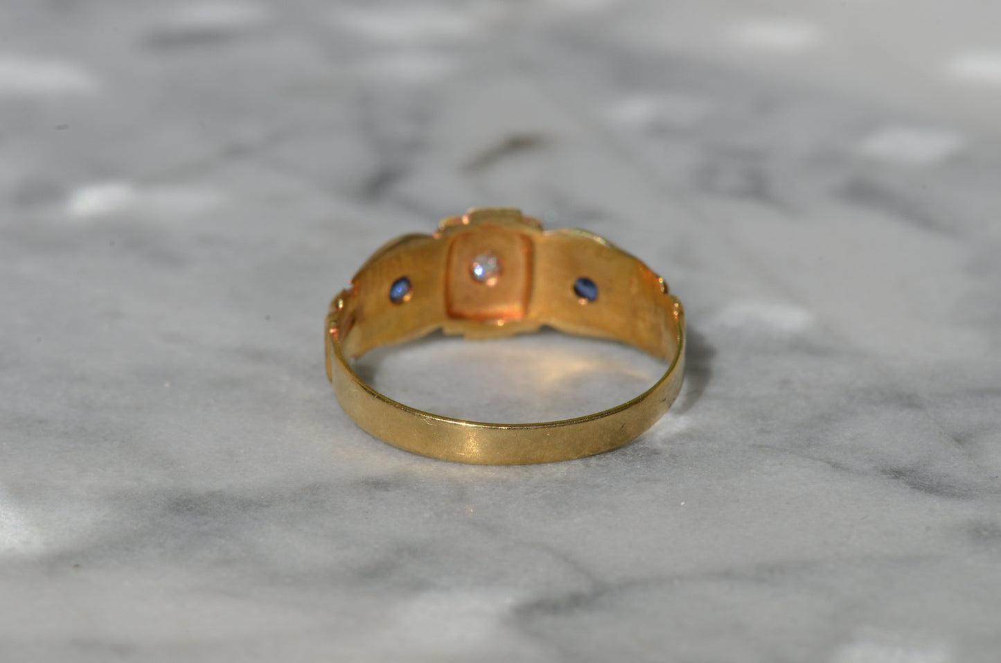 Warm Antique Sapphire and Diamond Panel Trilogy