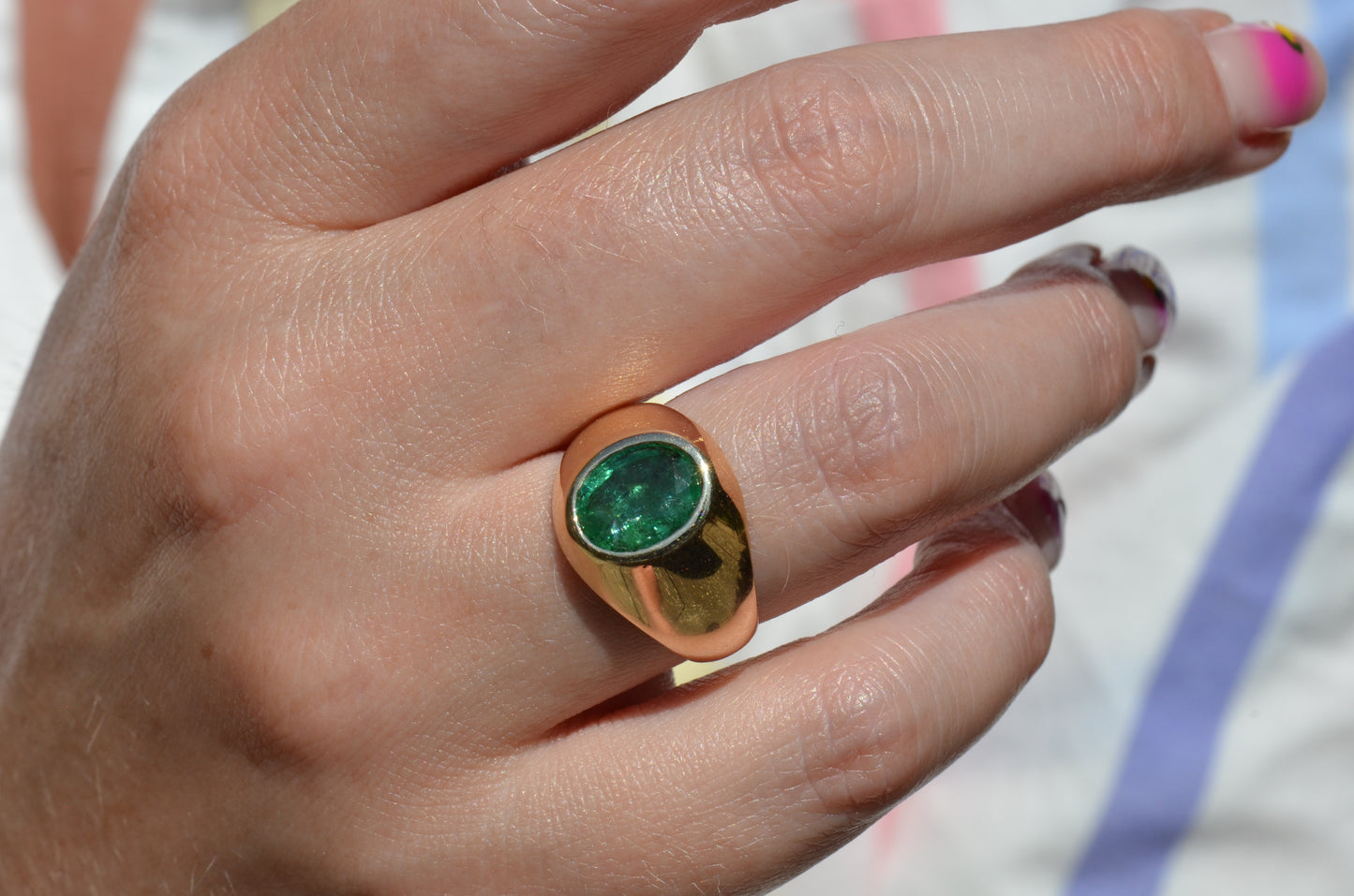 Bold Emerald Solitaire Ring