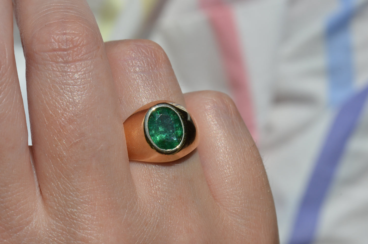 Bold Emerald Solitaire Ring