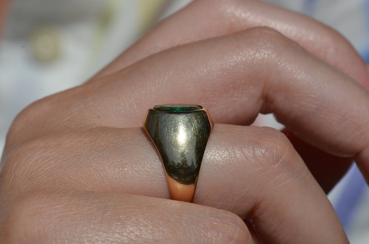 Bold Emerald Solitaire Ring