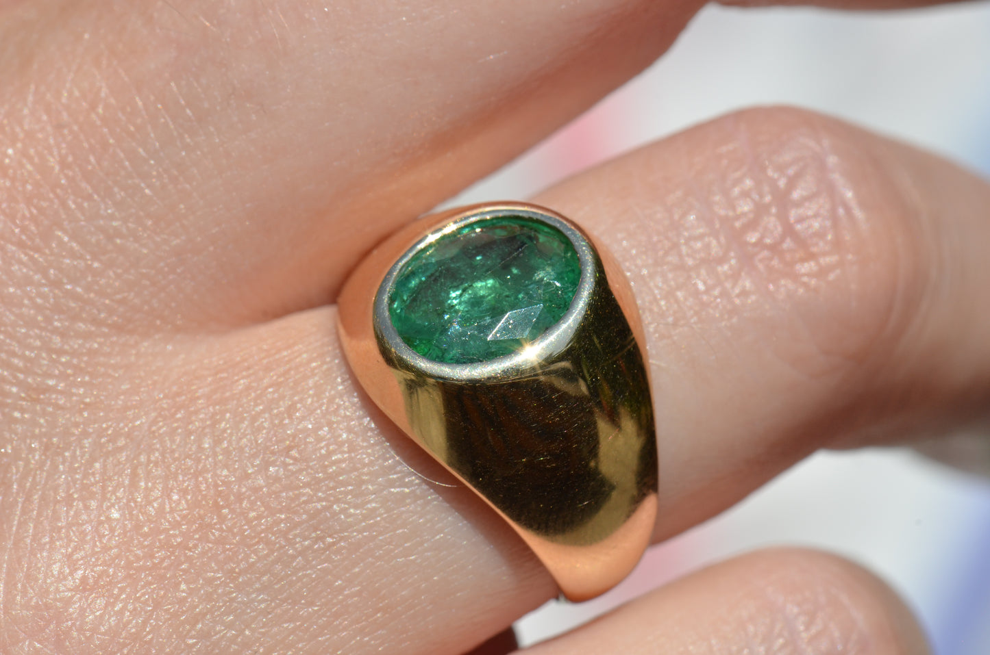 Bold Emerald Solitaire Ring