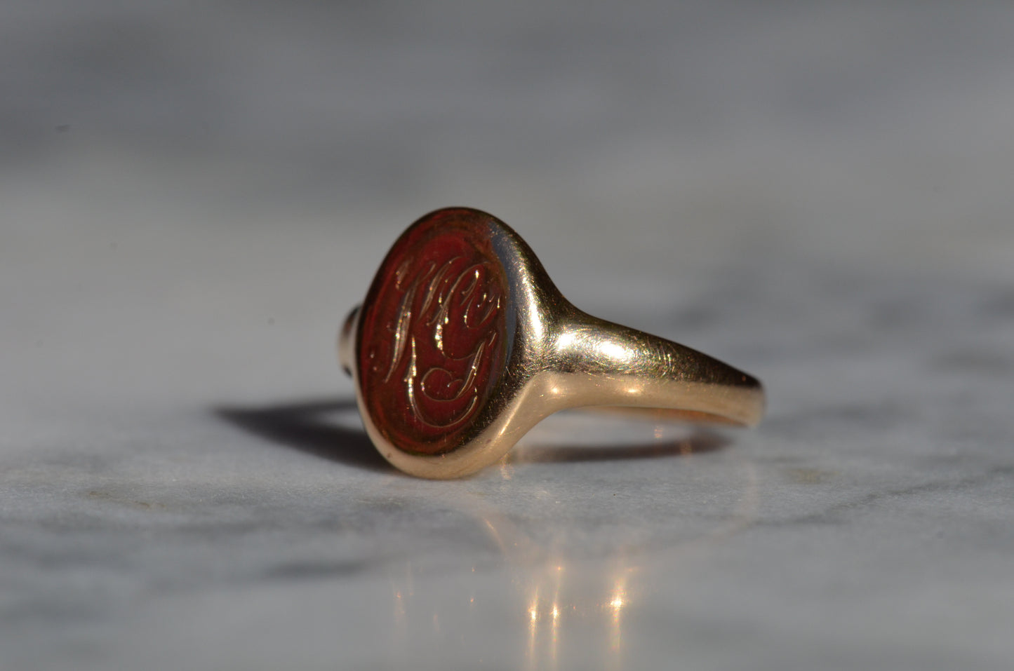 Smooth Antique Signet Ring KG