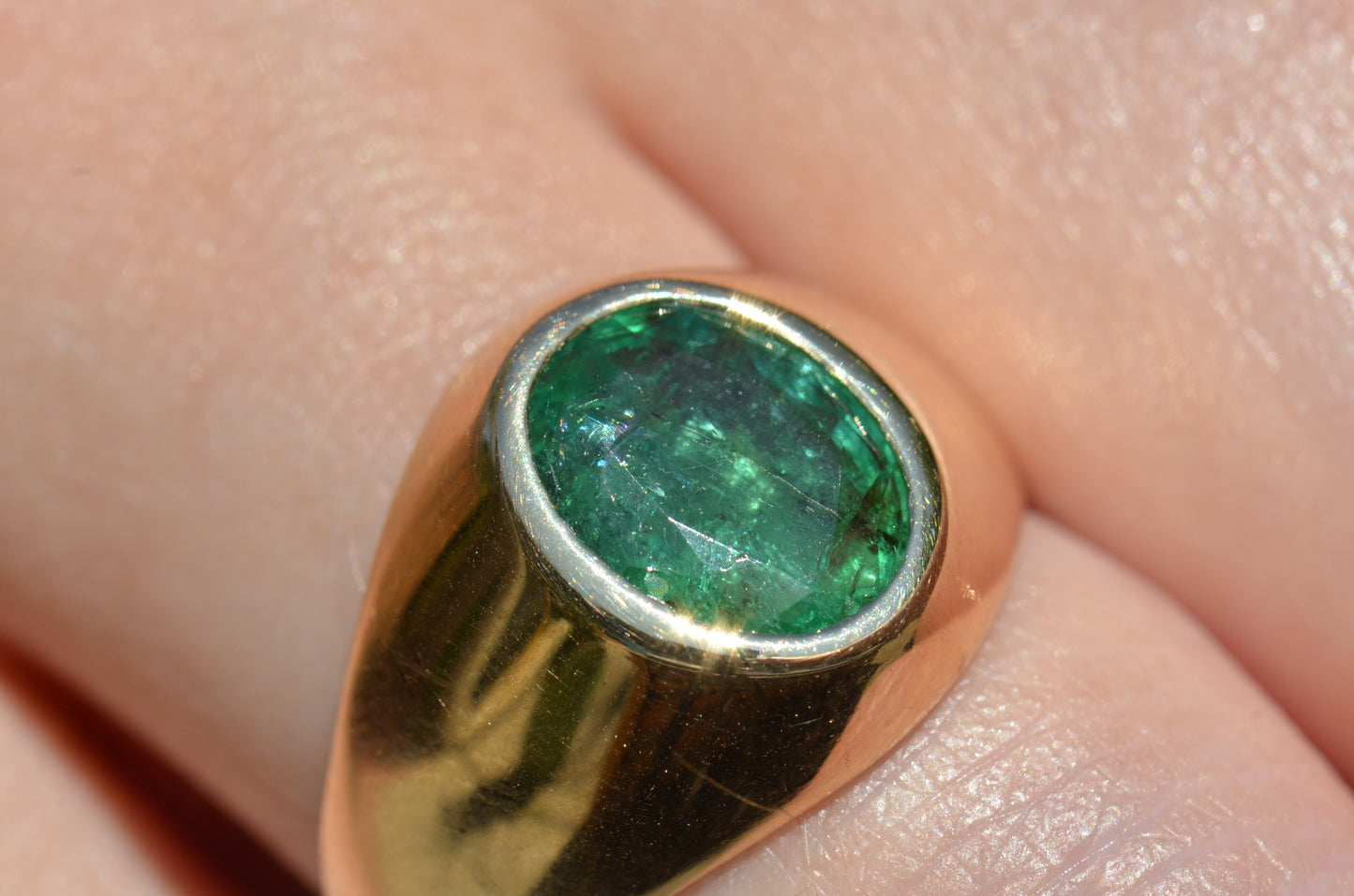 Bold Emerald Solitaire Ring