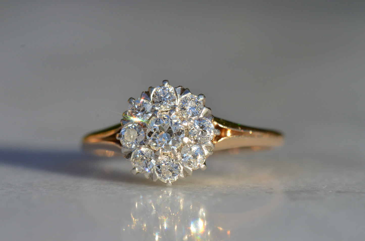 Scintillating Vintage Old Euro Cluster Ring