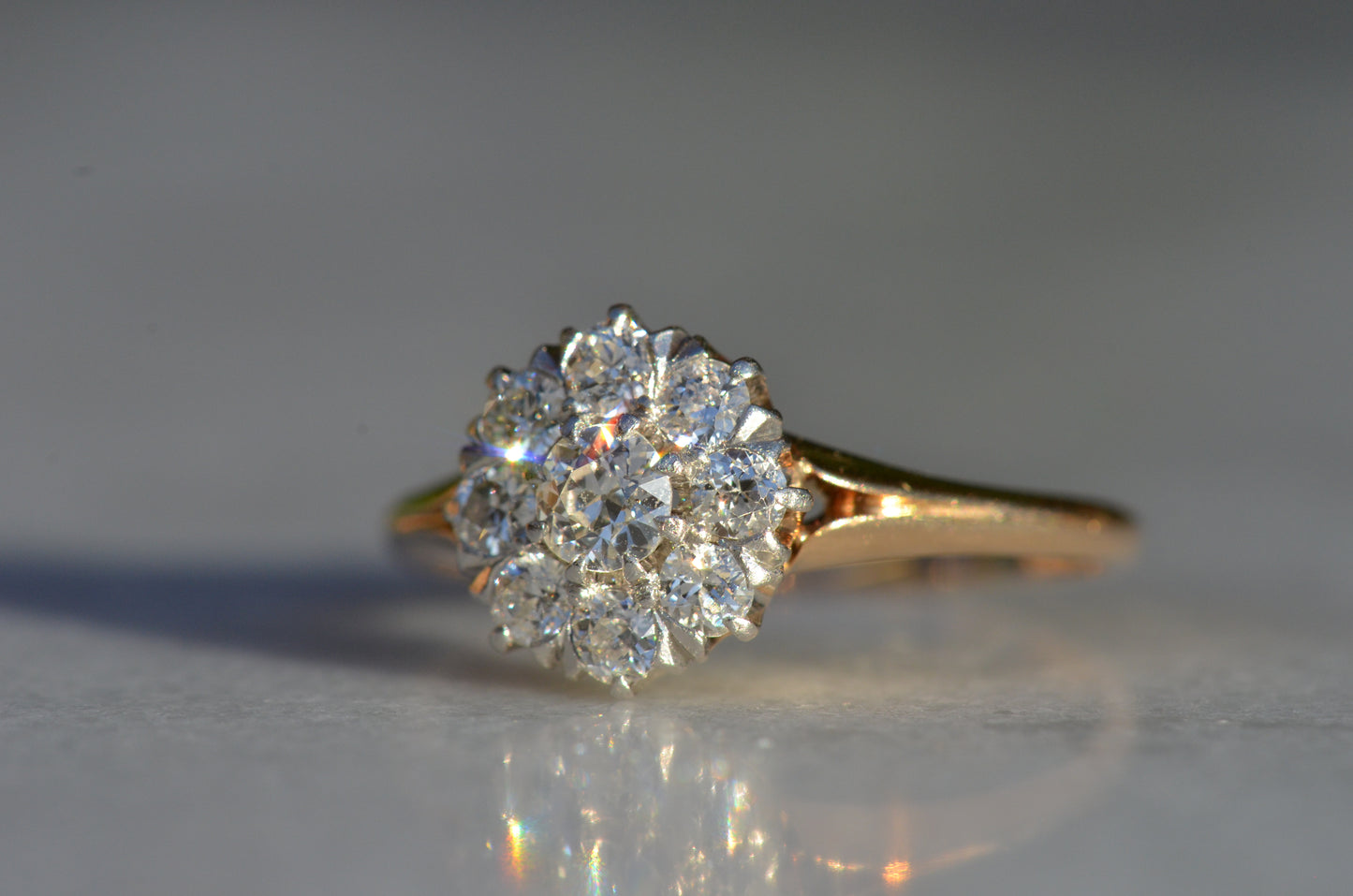 Scintillating Vintage Old Euro Cluster Ring