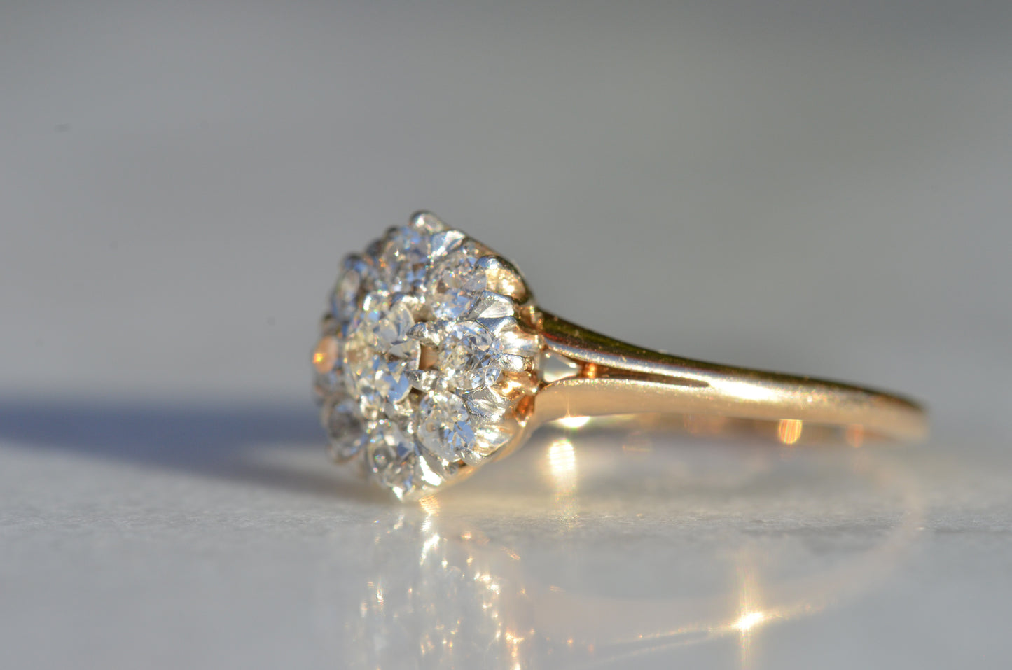 Scintillating Vintage Old Euro Cluster Ring
