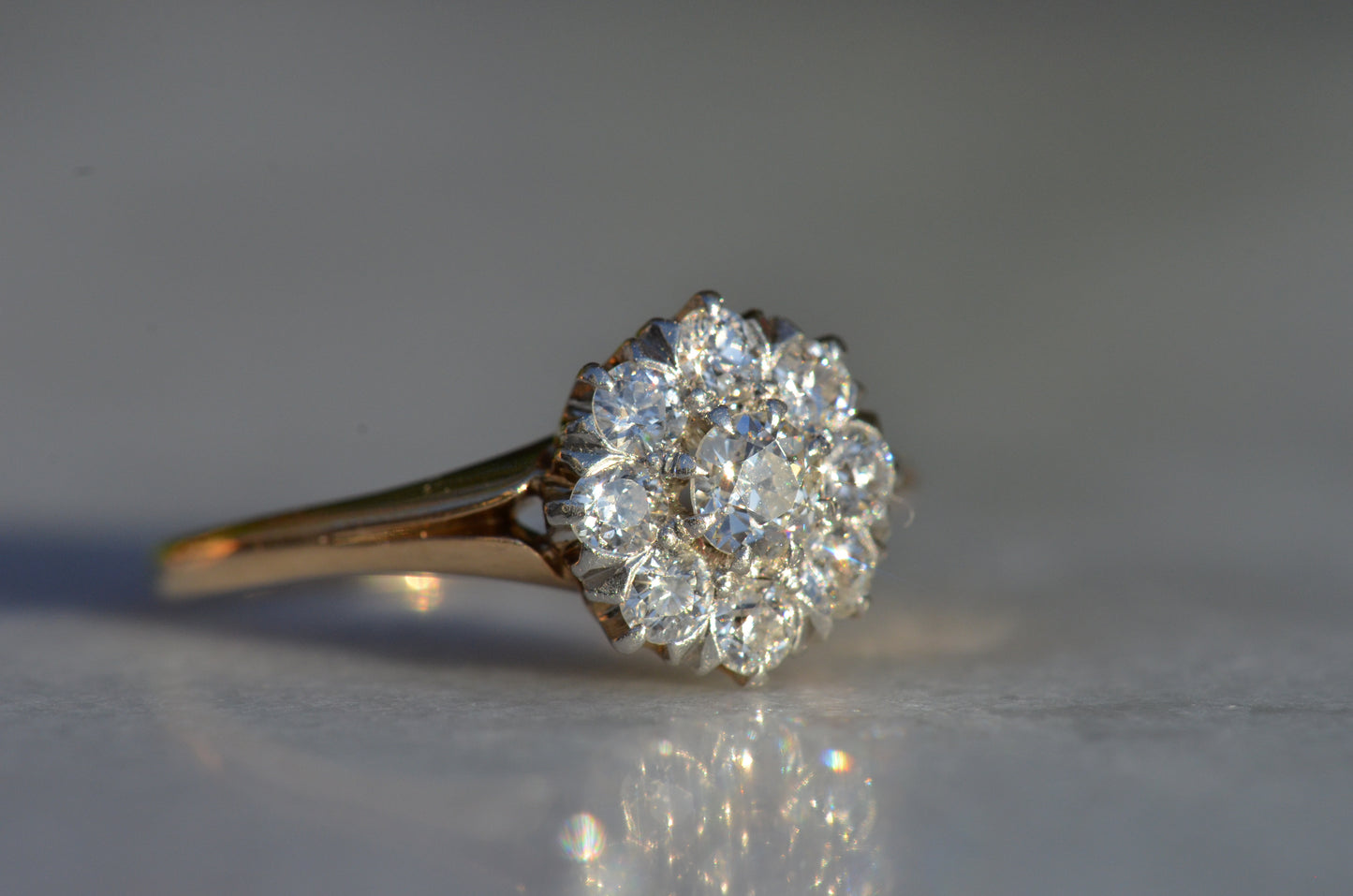 Scintillating Vintage Old Euro Cluster Ring