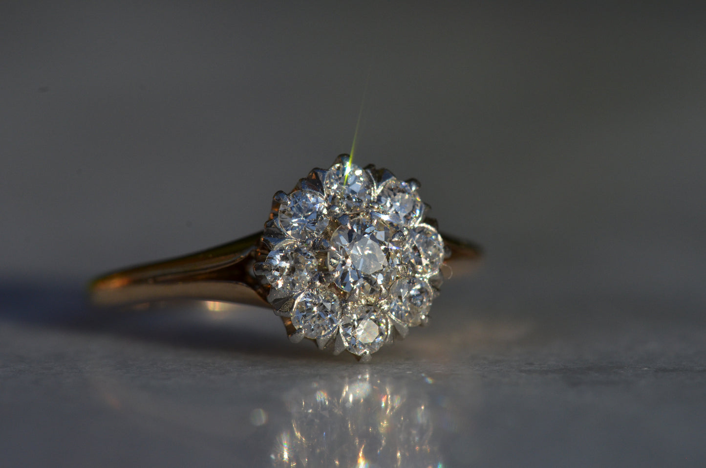 Scintillating Vintage Old Euro Cluster Ring