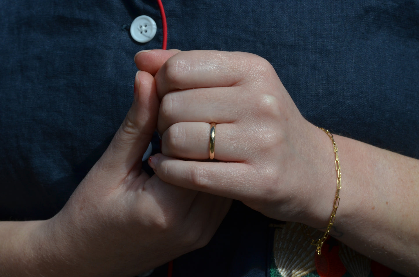 Vintage Faceted Gold Band