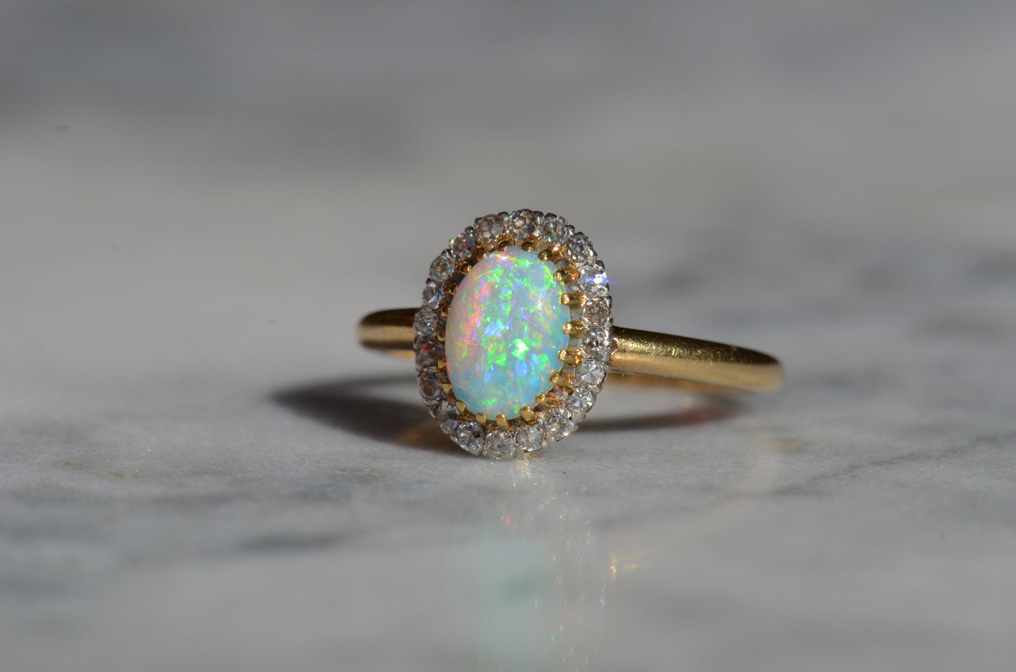 Dazzling Antique French Opal Halo