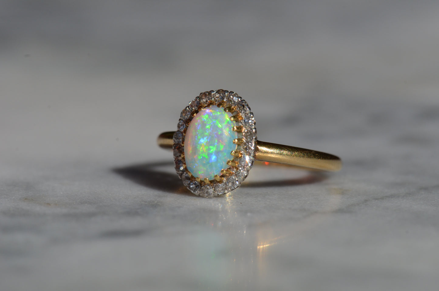 Dazzling Antique French Opal Halo