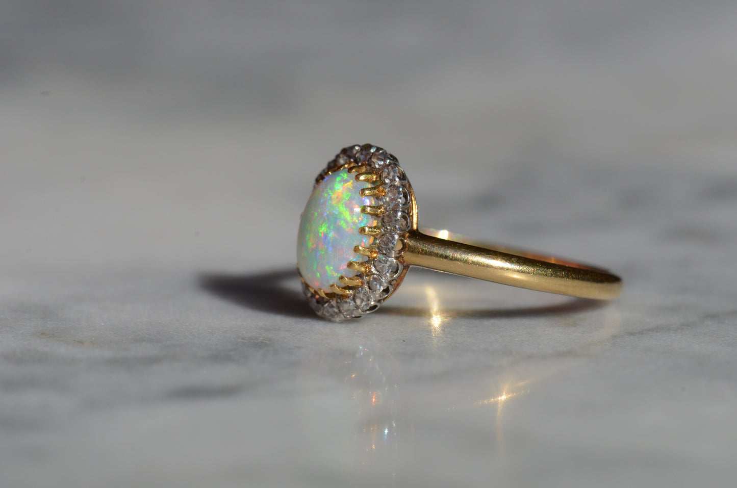 Dazzling Antique French Opal Halo