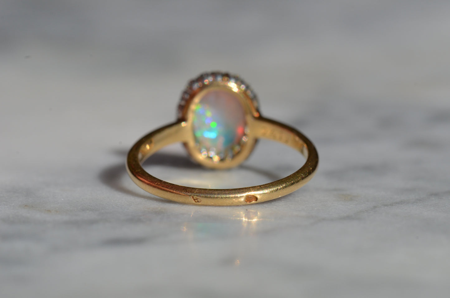 Dazzling Antique French Opal Halo