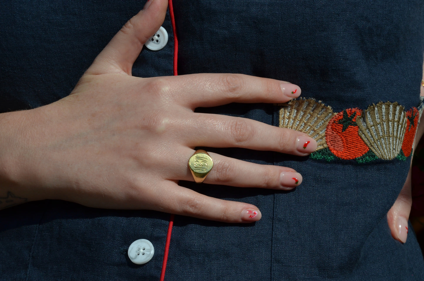 Heavy Midcentury Signet Ring MFM