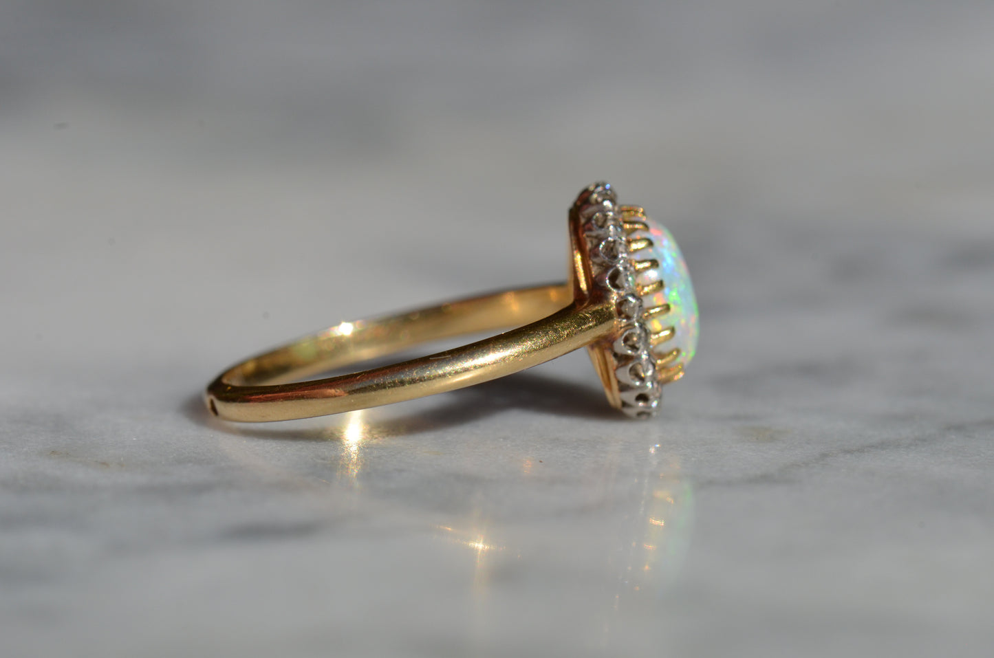 Dazzling Antique French Opal Halo